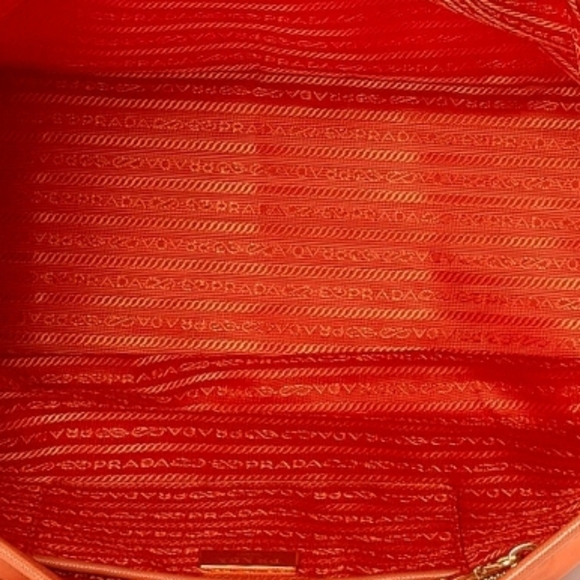 PRADA Large Orange Gold Tote Bag Shoulder Bag - Picture 5 of 7